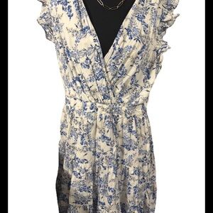 Floral Blue and White  Dress